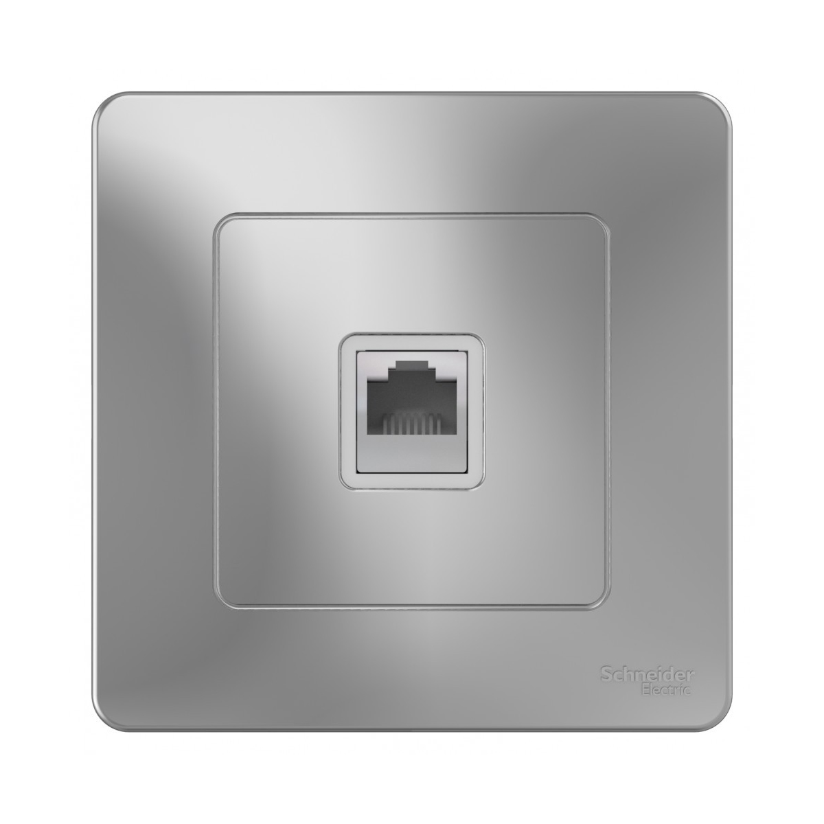 Розетка телефонная "blanca" rj11, алюминий (1/10/20) "schneider"