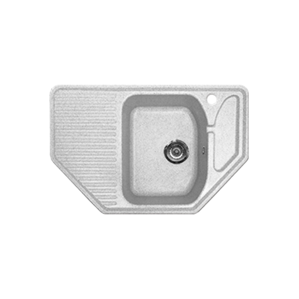 Мойка для кухни врезная искуств. камень gs-10-310 угловая 797*500 мм серая "granstones"