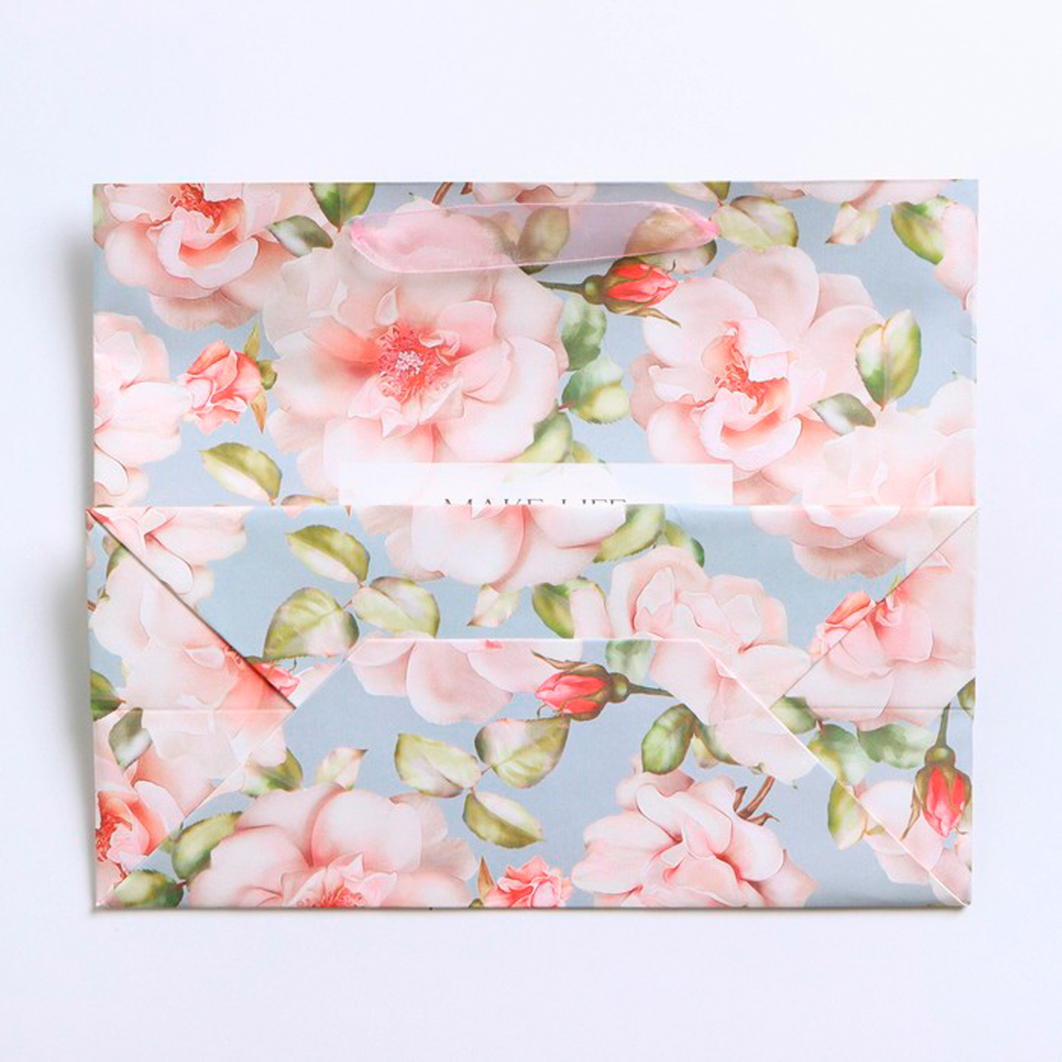 Пакет подарочный крафтовый с окошком "beautiful" 24*20*11 см (1/400) "дарите счастье" 7167124