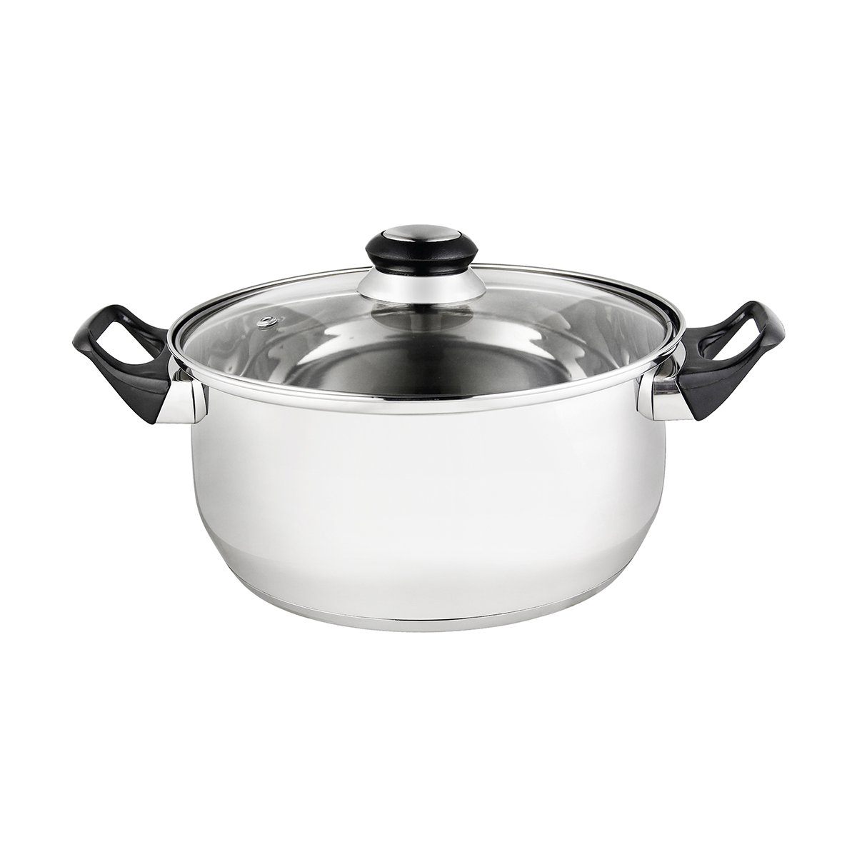 Кастрюля нержав. "classica" 5,3 л стекл. крышка (1/8) "mallony"