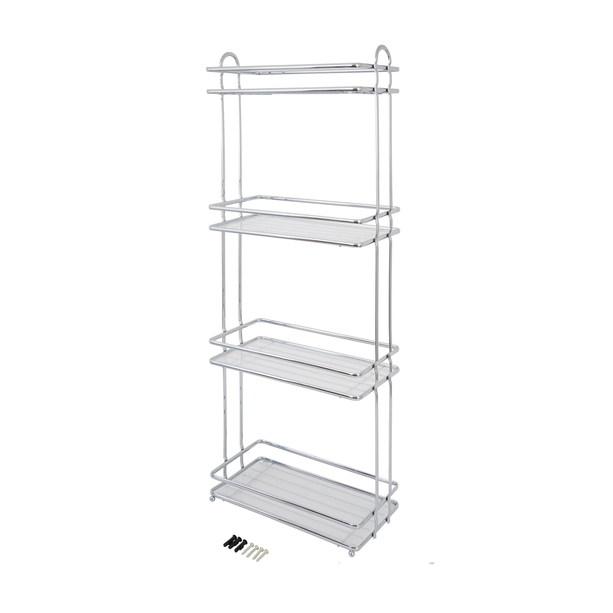 Полка для ванной 4-х ярусная "премиум" 29,1*15*71 см, хром. (1/6) "swensa" swr-054