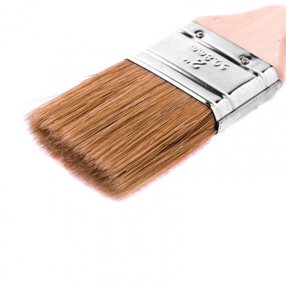 Кисть плоская "Евро" 2", натуральная щетина, деревянная ручка MTX (83053)