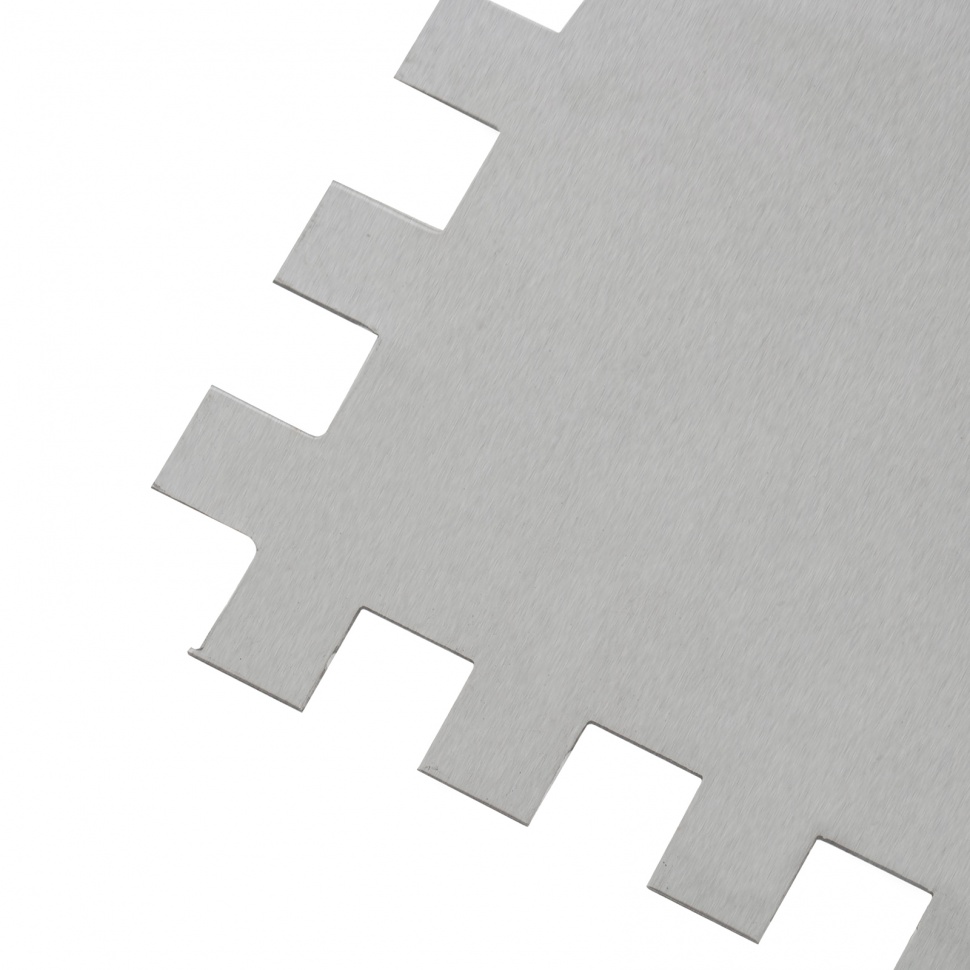 Гладилка из нержавеющей стали, 280 х 130 мм, зеркальная полировка, пластмассовая ручка, зуб 8 х 8 мм Matrix (86782)