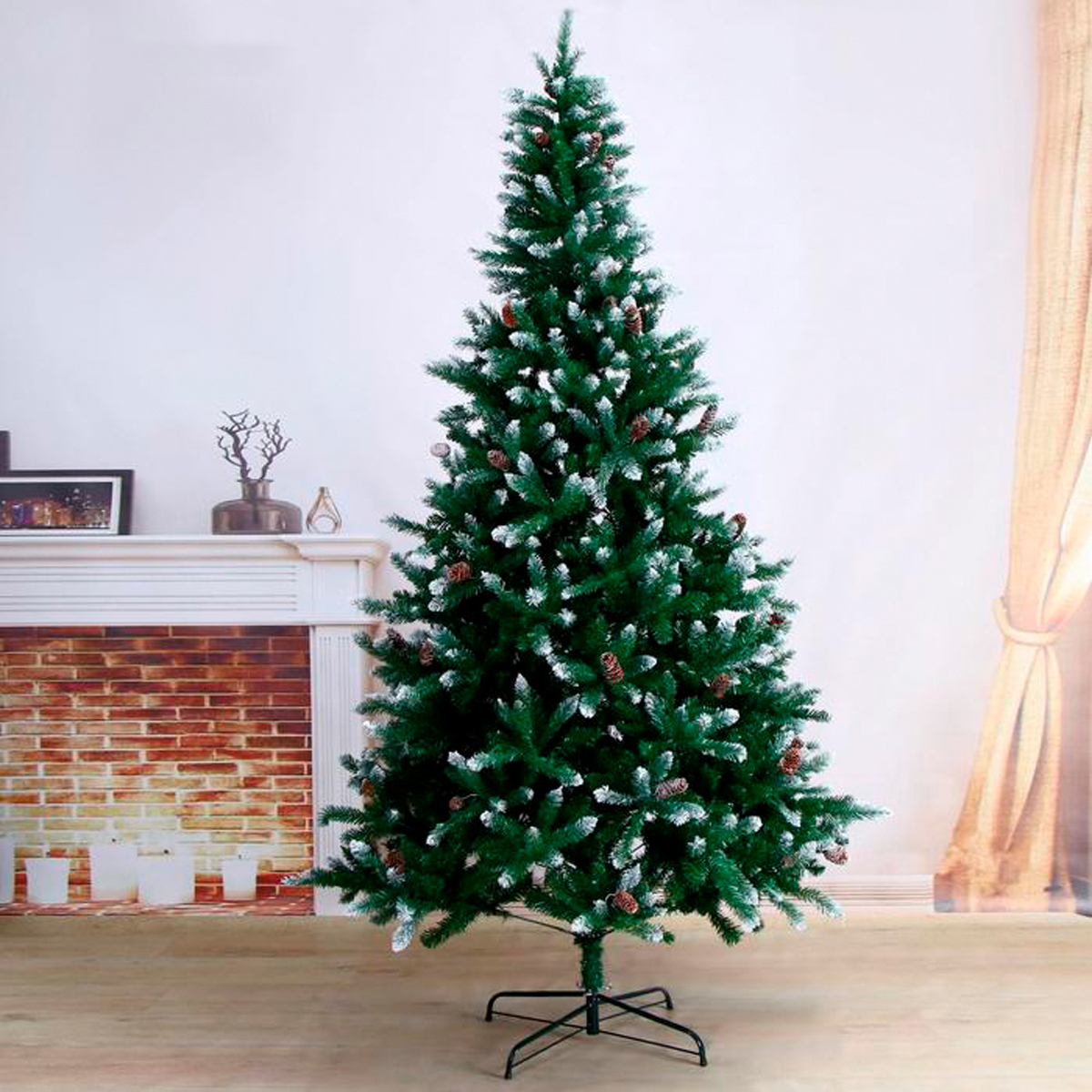 Ель декор. "шик" 240 см, 1496 веток (зеленая с инеем) "зимнее волшебство" 185424