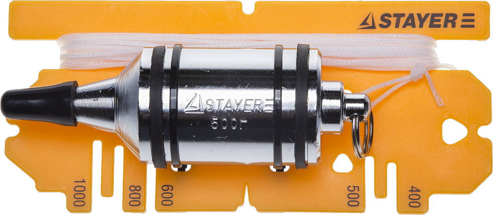 Отвес STAYER ″PROFI″ строительный со шнуром, с противоударными ободками, 500 г