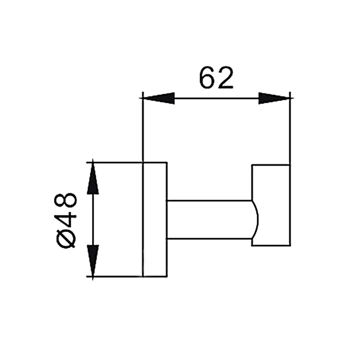 Крючок f1705-1, хром (1/50/100) "frap"