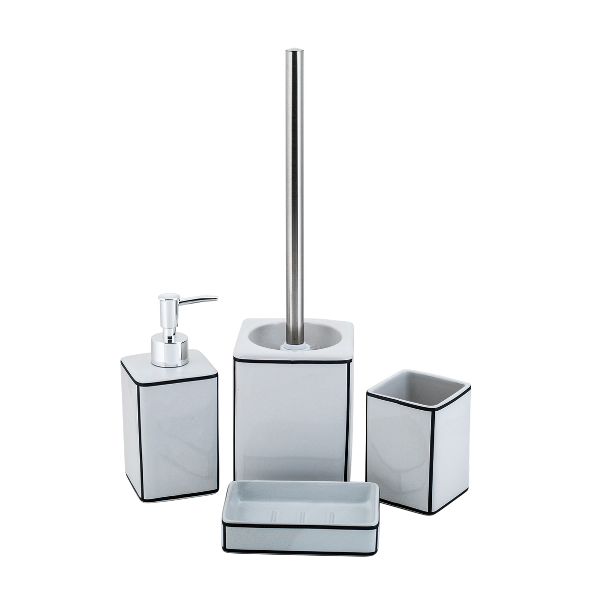 Стакан для ванной комнаты "cory" керамика (белый/черный) (1/12) "swensa" swtk-8052-c