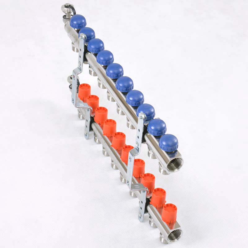 Колл. группа UNI-FITT 1"x3/4" ЕК 10 выходов с регулировочными и термостатическими вентилями