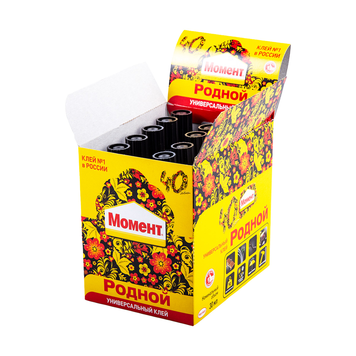Клей момент "родной" 30 мл в шоу-боксе (10/120)  хенкель