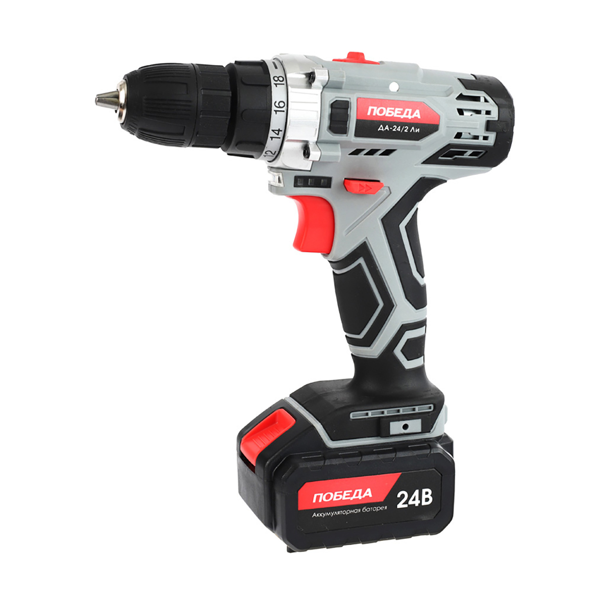 Дрель-шуруповерт аккум. да-24/2 ли (кейс) (1/10) "победа" 180201646