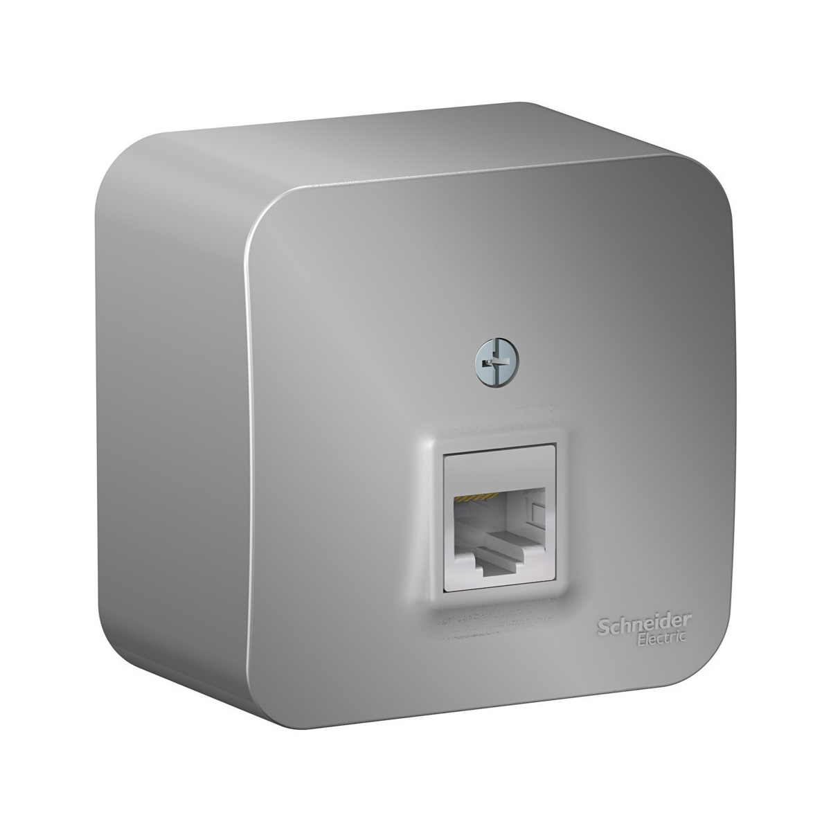 Розетка компьютерная открыт. уст. "blanca" 1 местн. rj45, алюминий (1/12/24) "schneider"