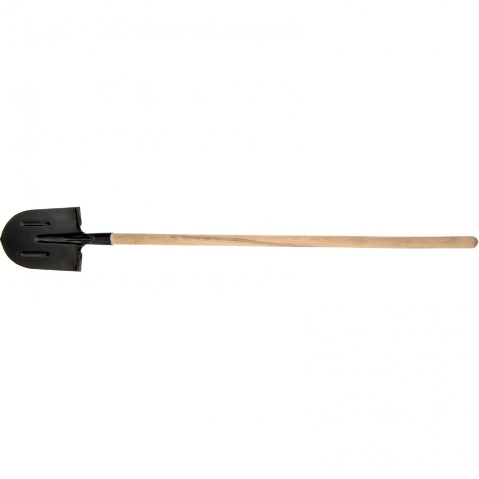 Лопата штыковая, 205 х 275 х 1400 мм, ребра жесткости, деревянный черенок, (61413)
