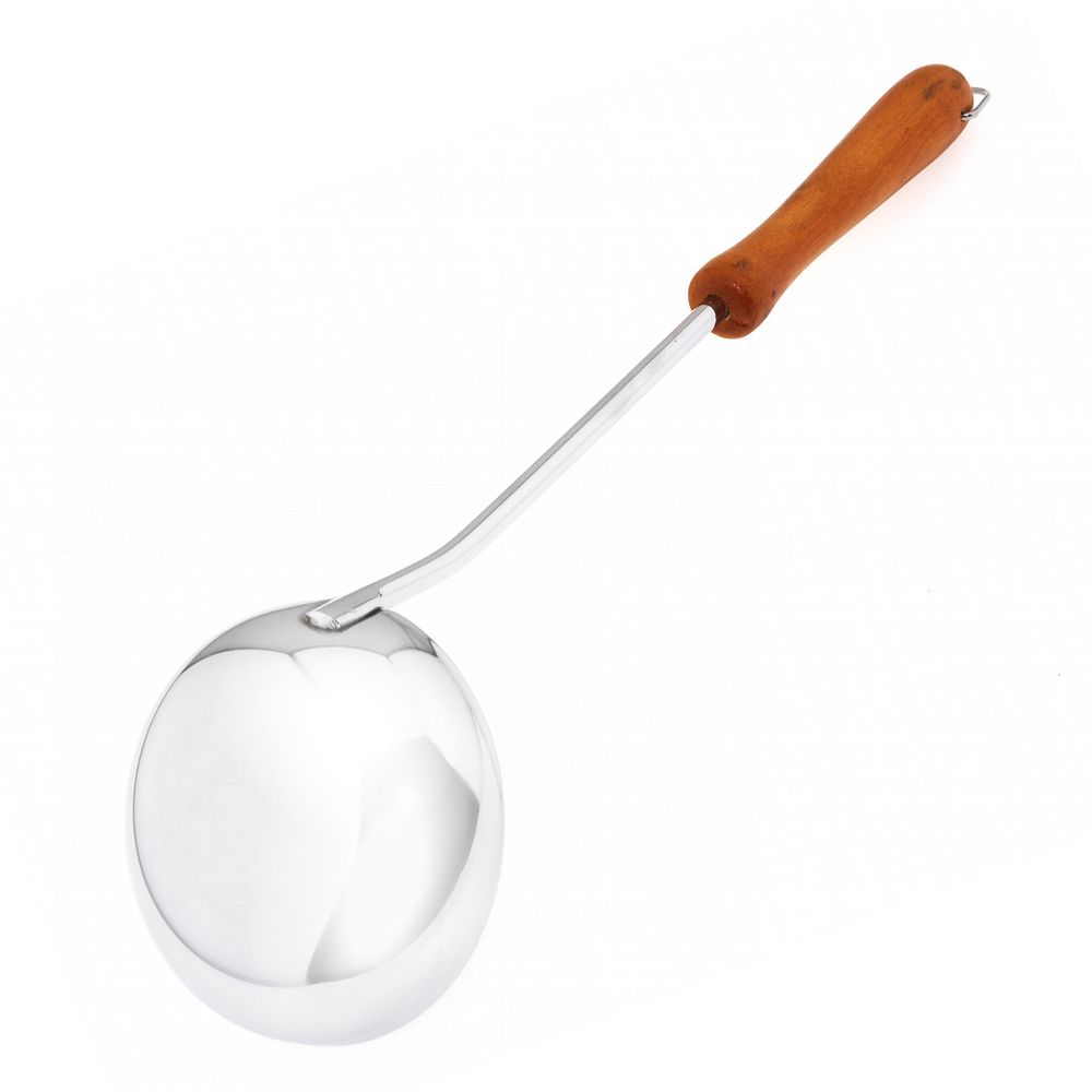 Половник хром., ручка дерев. (1/6/144) "мультидом" an50-31