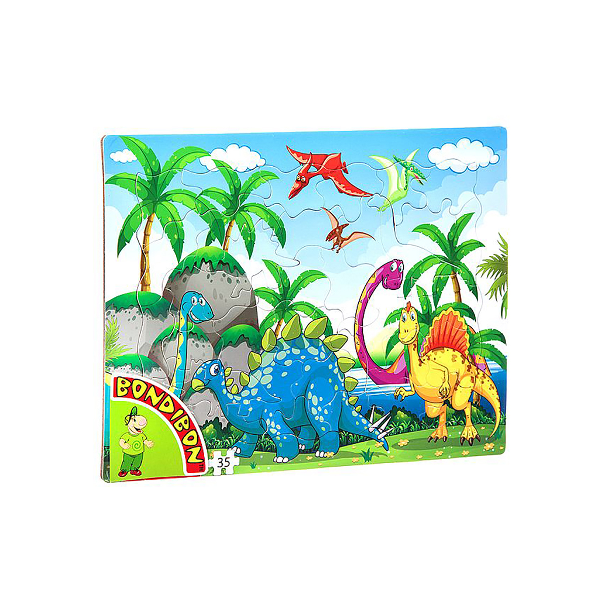 Пазл "динозавры" 35 деталей, 28*21 см "bondibon" вв4669
