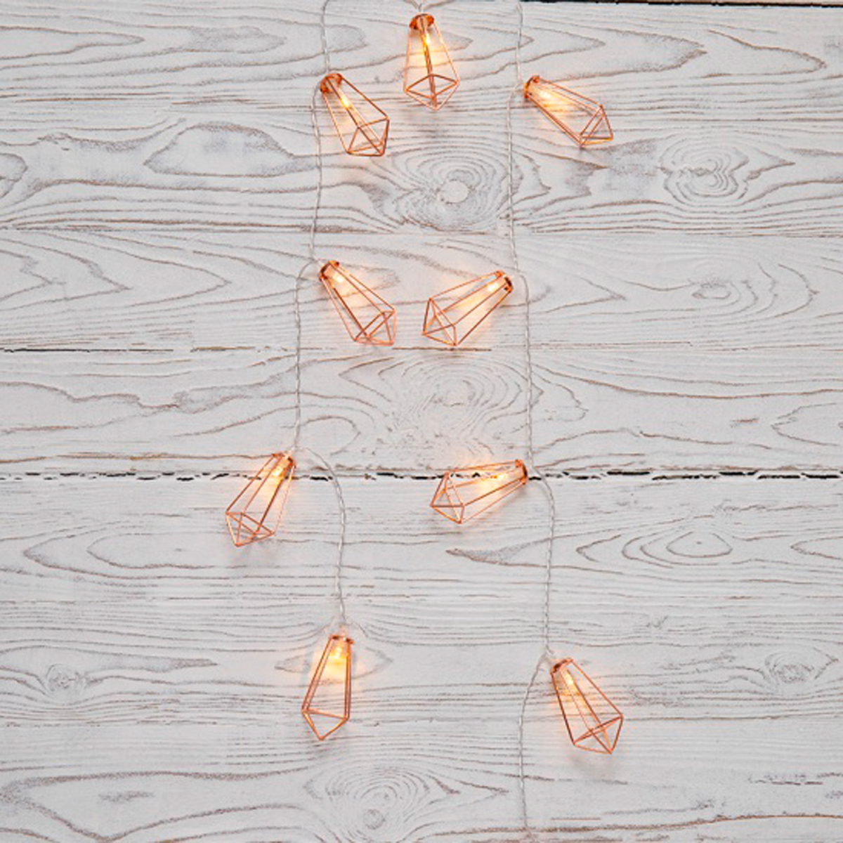 Электрогирлянда "кристаллы" бронзовые 1,5 м, 10 теплых ламп, шнур прозр. (1/60) "neon-night" 304-019