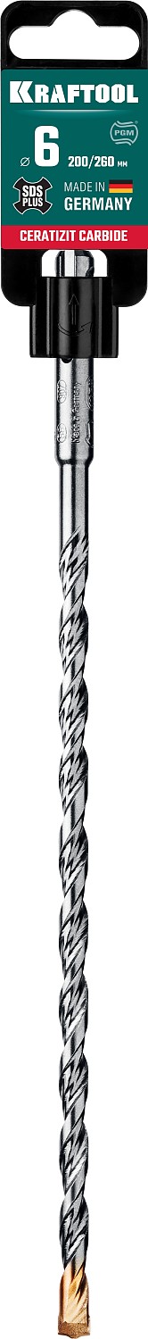 KRAFTOOL Cerazit Carbide, 6 х 260 мм, SDS-plus бур (29320-260-06)