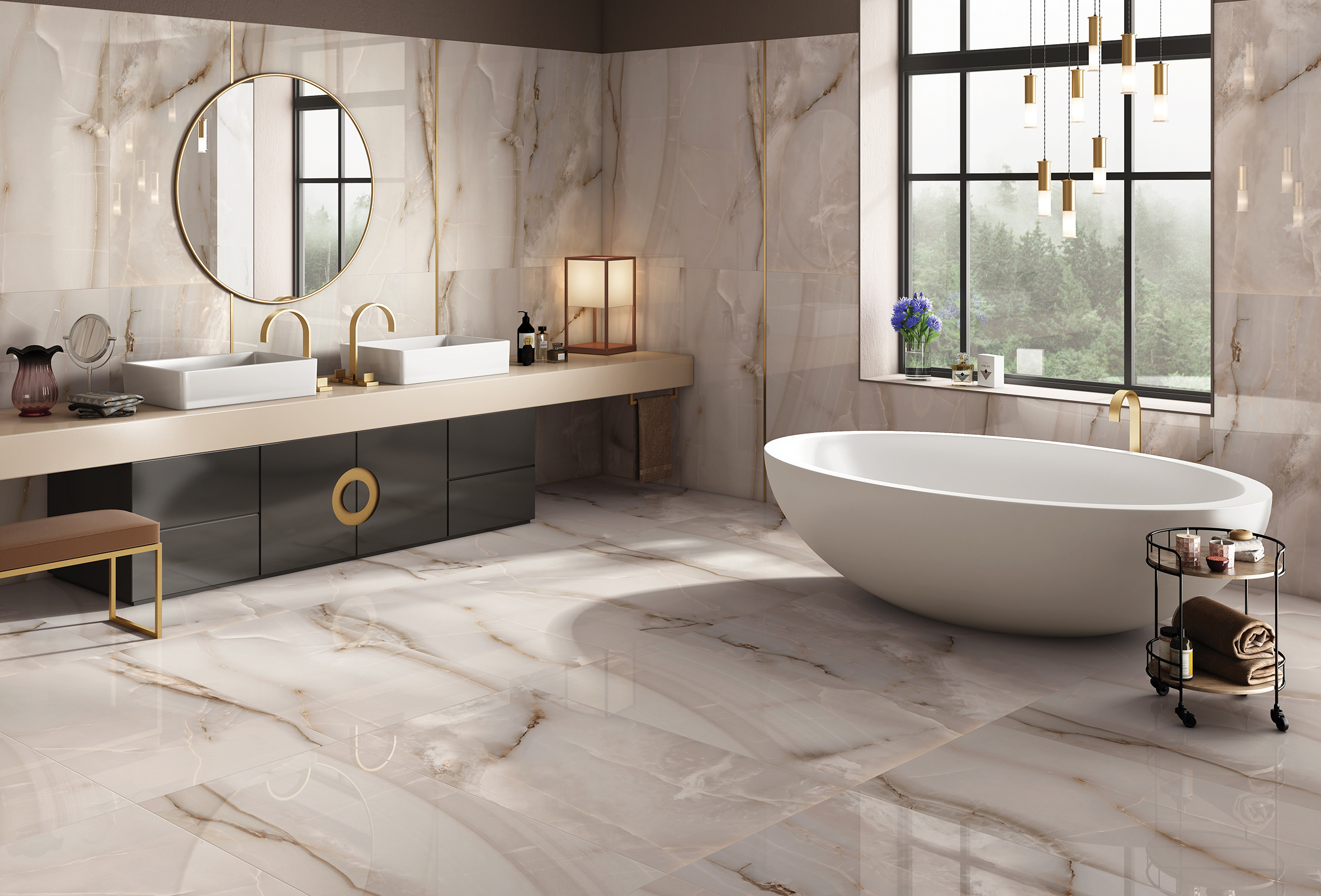 Onyx smoke керамогранит светло-серый полированный 60x60