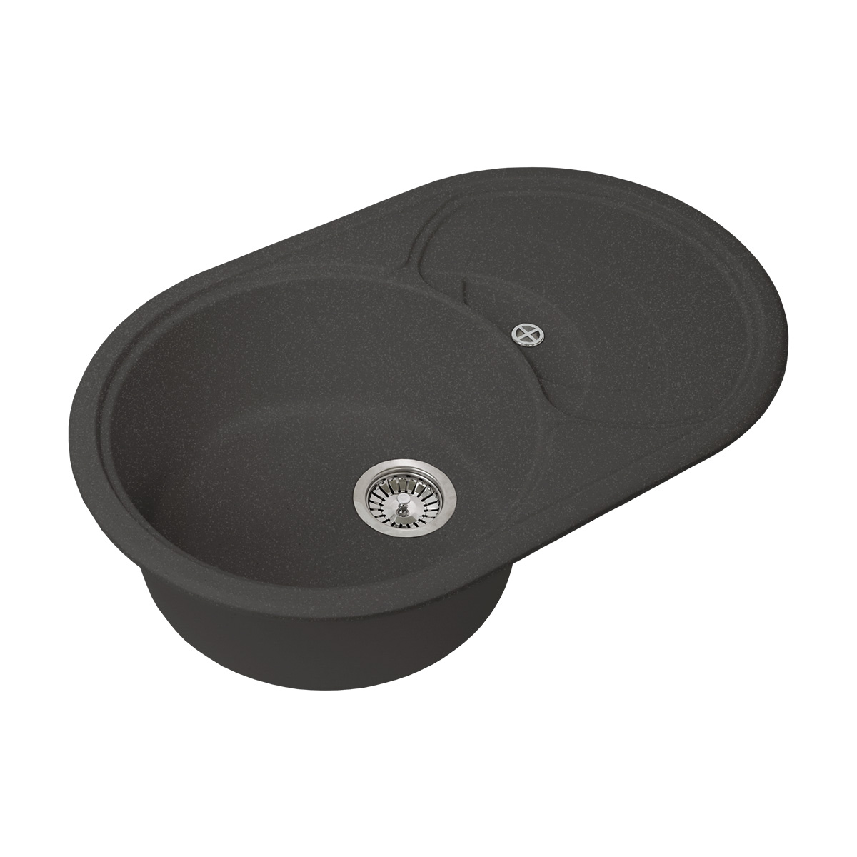 Мойка для кухни врезная искуств. камень gs-18s-308 с крылом 720*490 мм черная "granstones"