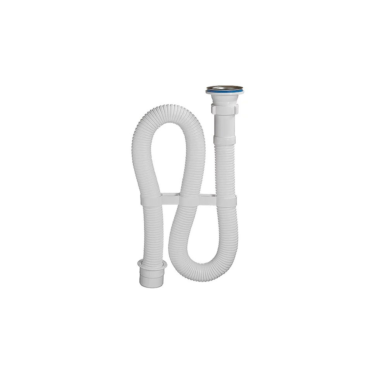 Сифон гофр. 1 1/2" х 40 мм выпуск нерж. 70 мм, 1000 мм, переходник на 50 мм (1/28) "orio" ас-3011