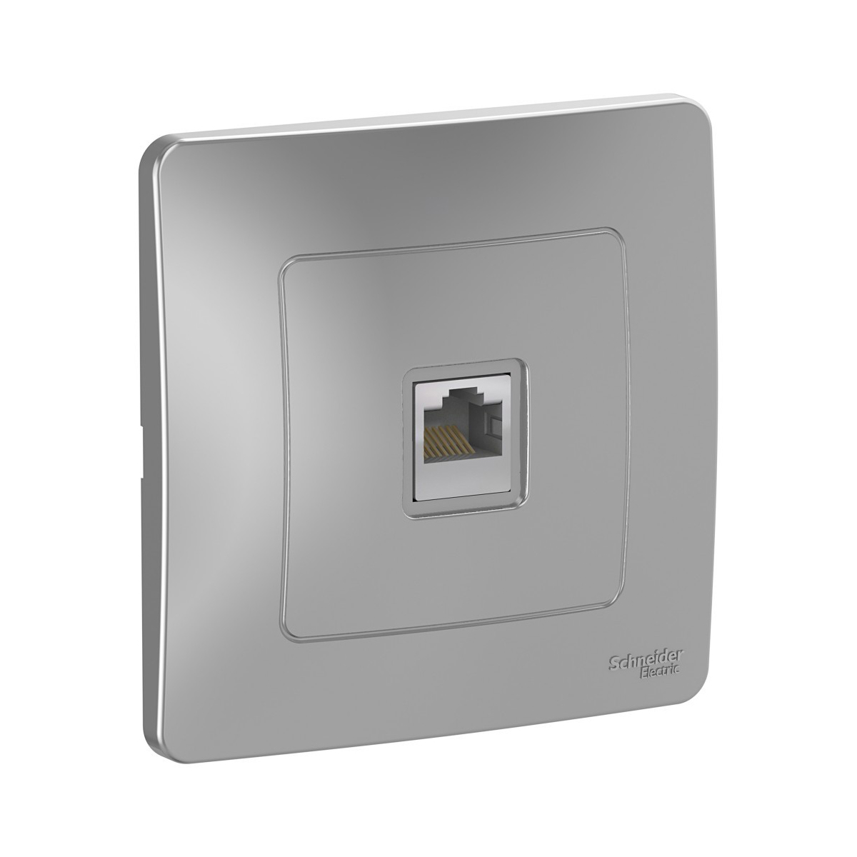 Розетка компьютерная "blanca" 1 местн. rj45, алюминий (1/10/20) "schneider"