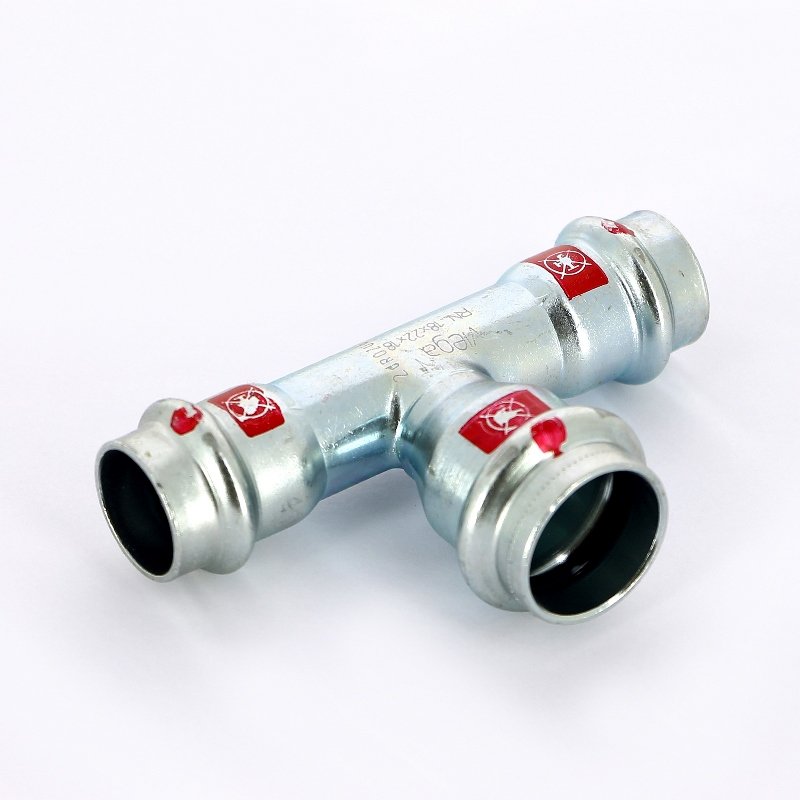 Тройник пресс 18x22x18 оцинкованная сталь Prestabo VIEGA