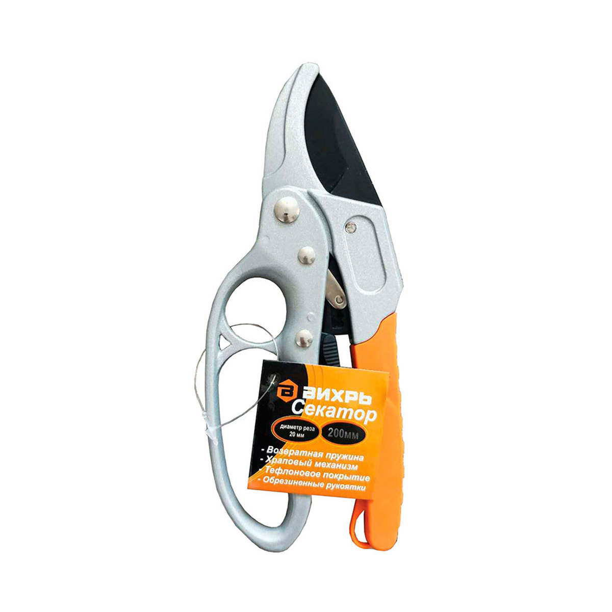 Секатор 200 мм металл.обрезинен.рукоятки (1/12) "вихрь"
