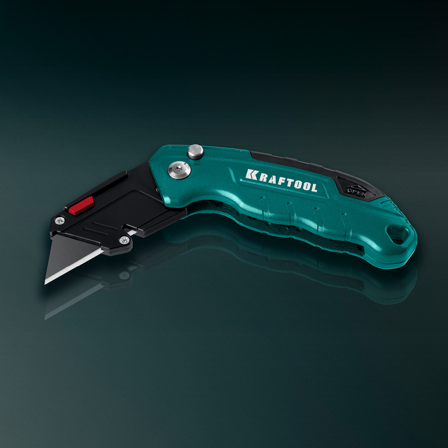 KRAFTOOL Helfer, компактный складной нож с трапециевидным лезвием, тип А24 (09242)