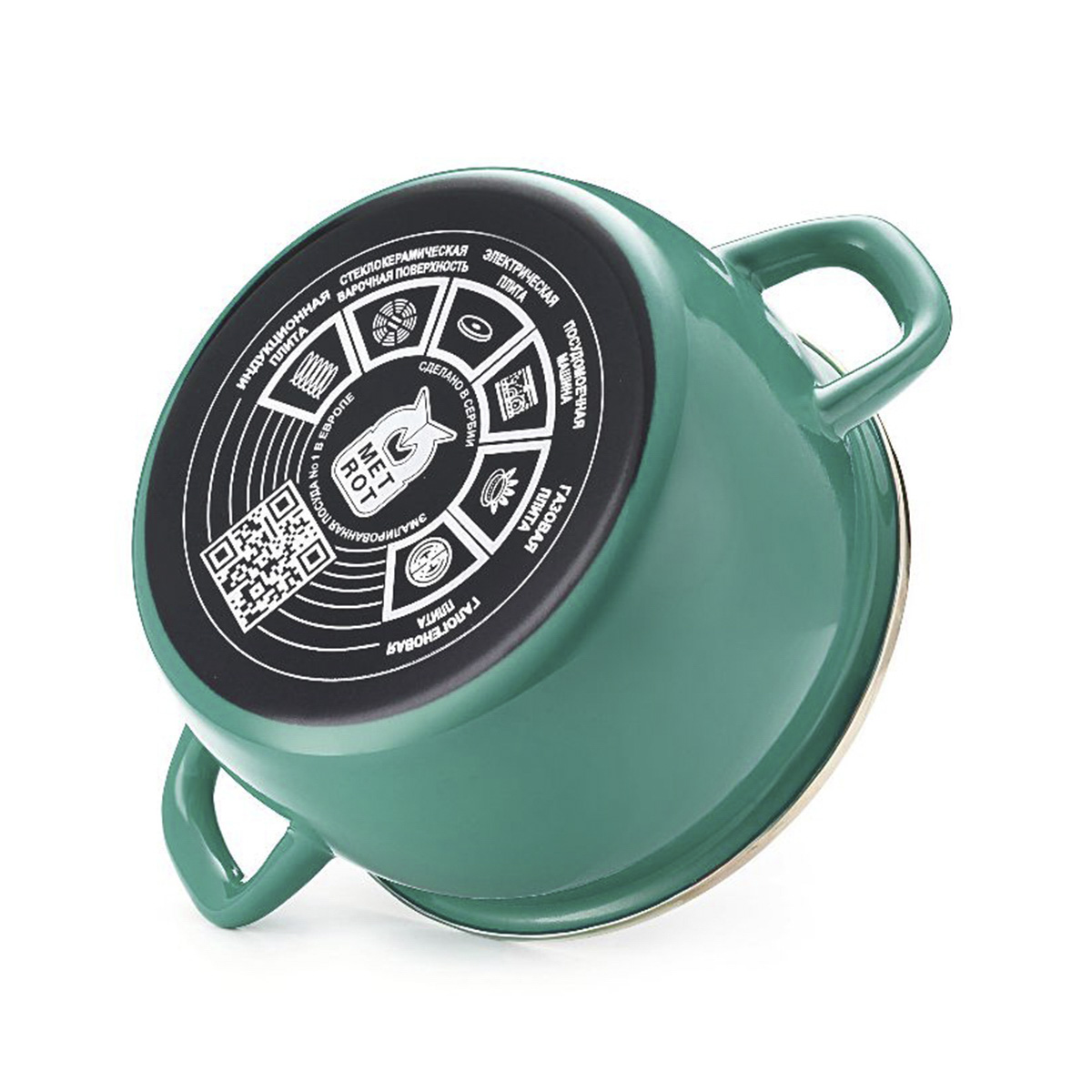 Кастрюля эмалиров. "solo" 5,7 л, 22 см металл. крышка (1/4) "metrot"