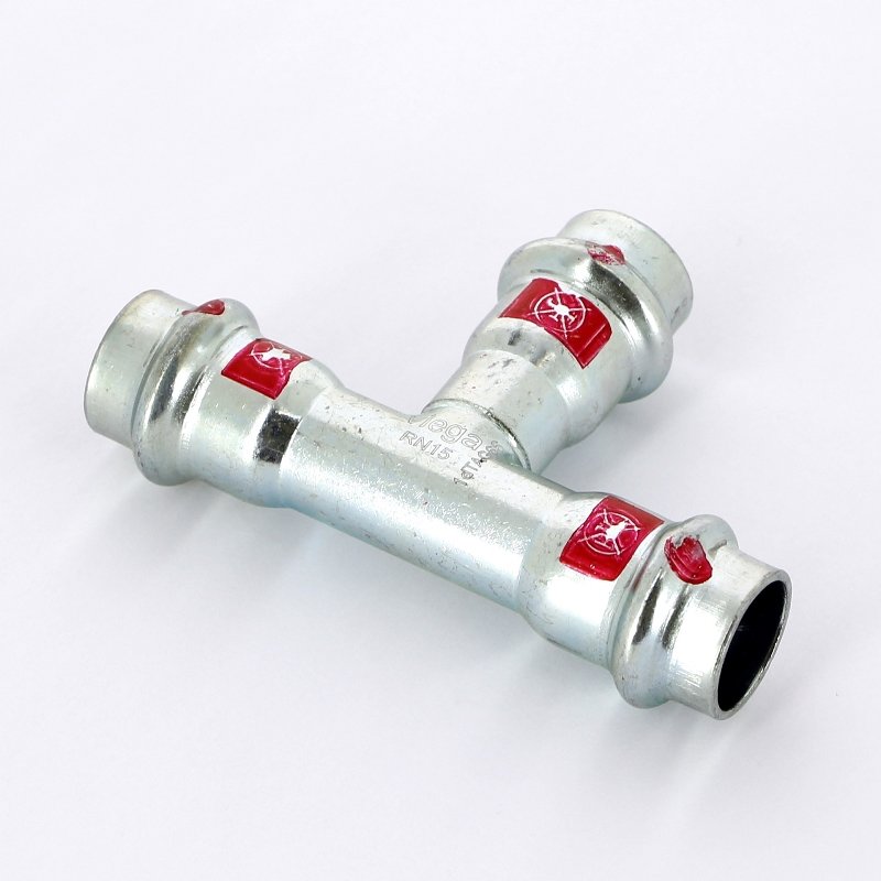 Тройник пресс 15 оцинкованная сталь Prestabo VIEGA