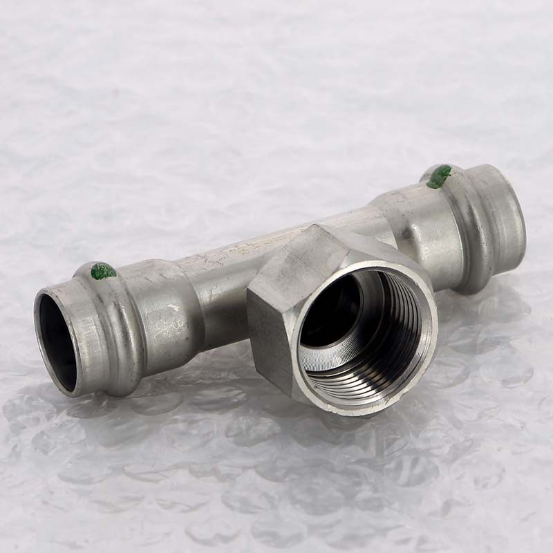 Тройник пресс-В 18х3/4"х18 нержавеющая сталь Sanpress Inox VIEGA