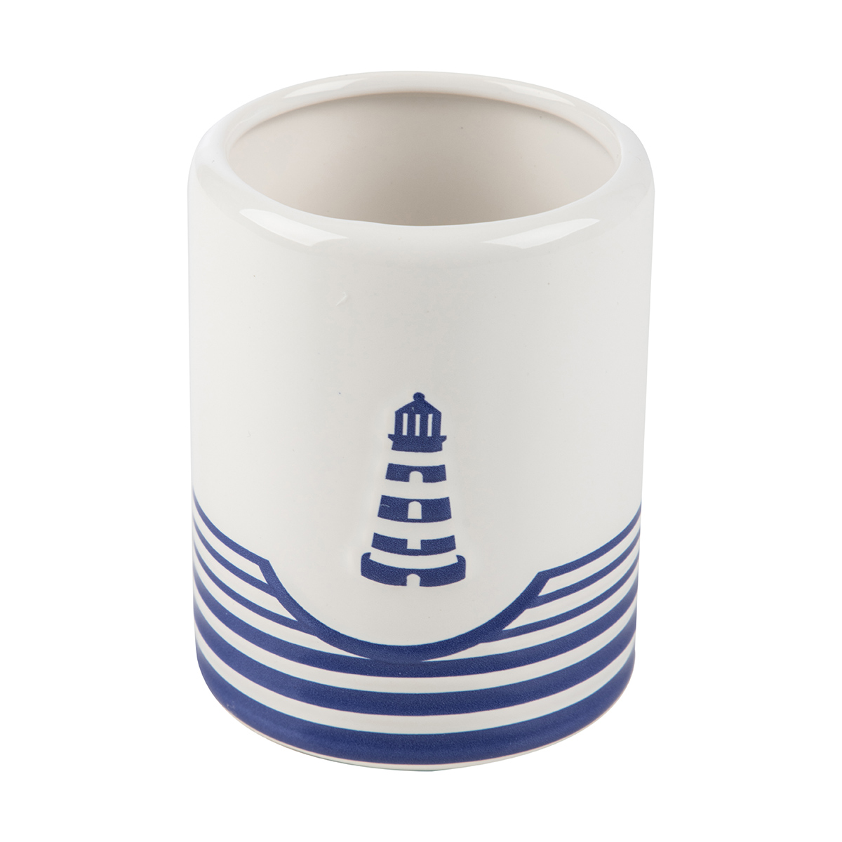 Стакан для ванной комнаты "морское путешествие", керамика (1/4/24) "рыжий кот"
