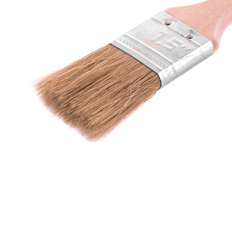 Кисть плоская "Стандарт" 1.5" (38 мм), натуральная щетина, деревянная ручка MTX (82525)