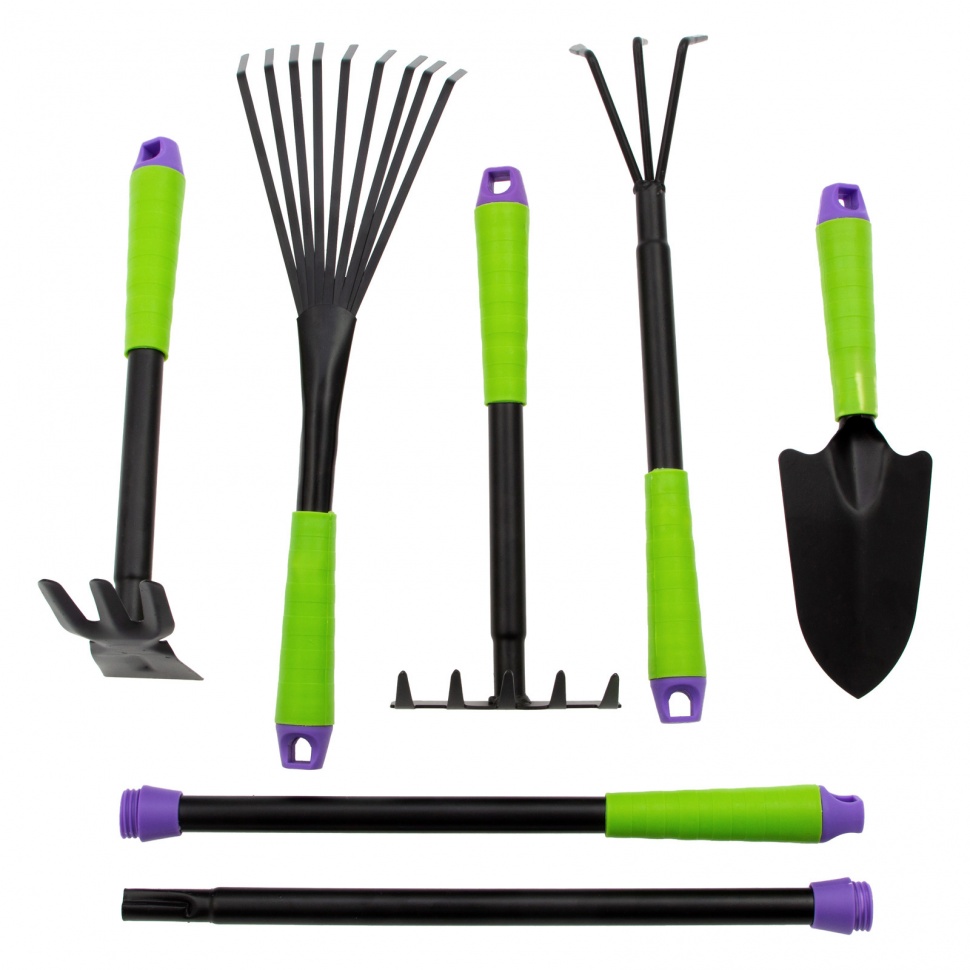Набор садового инструмента, пластиковые рукоятки, 7 предметов, Connect, Palisad (63020)