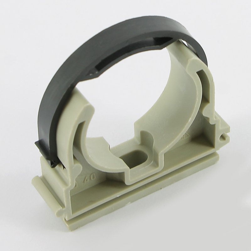 Зажим с лентой одинарный 40 мм полипропилен PP-R FV-PLAST серый