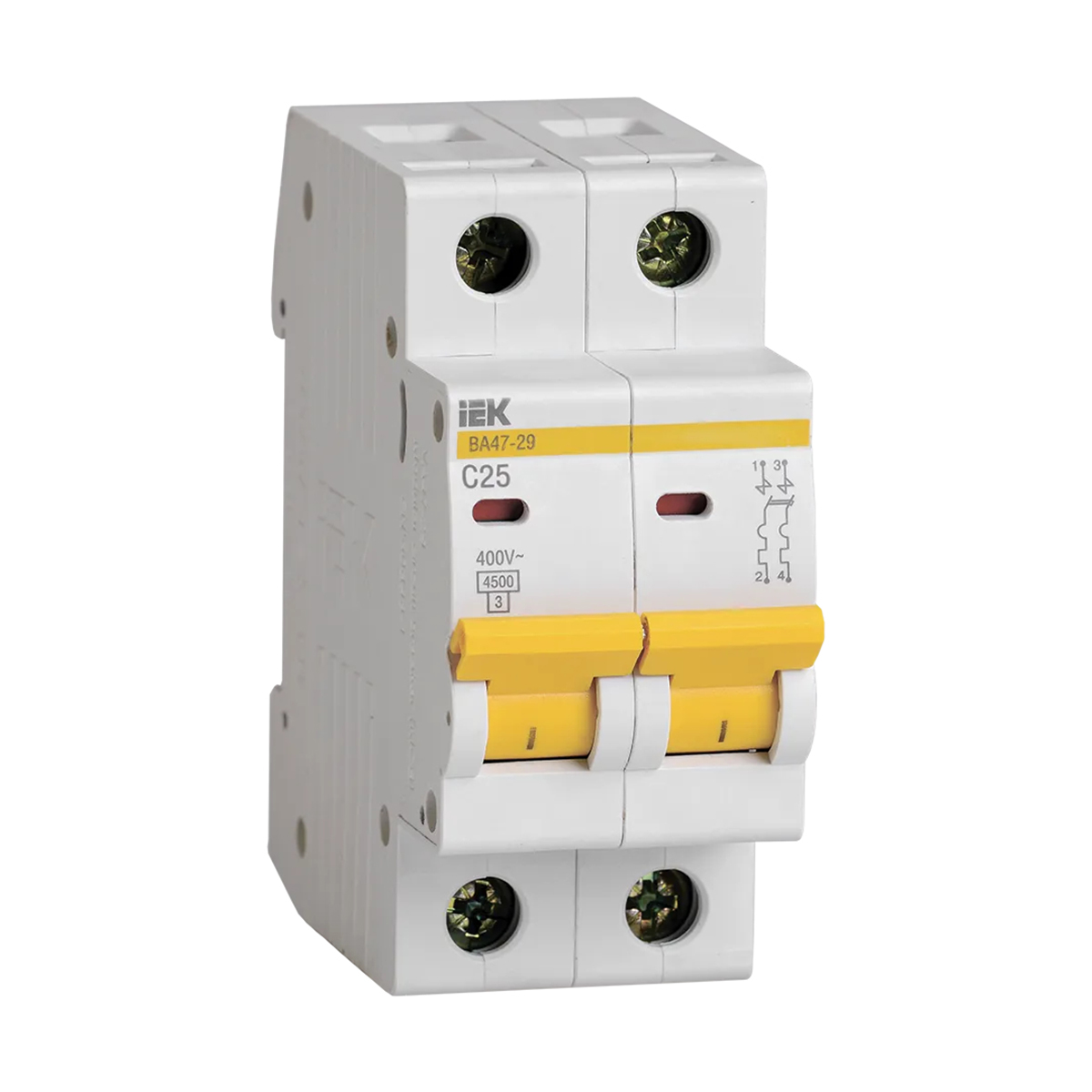 Выключатель автомат. ва47-29 2р 25а 4,5ка тип с (1/6/72) "iek"