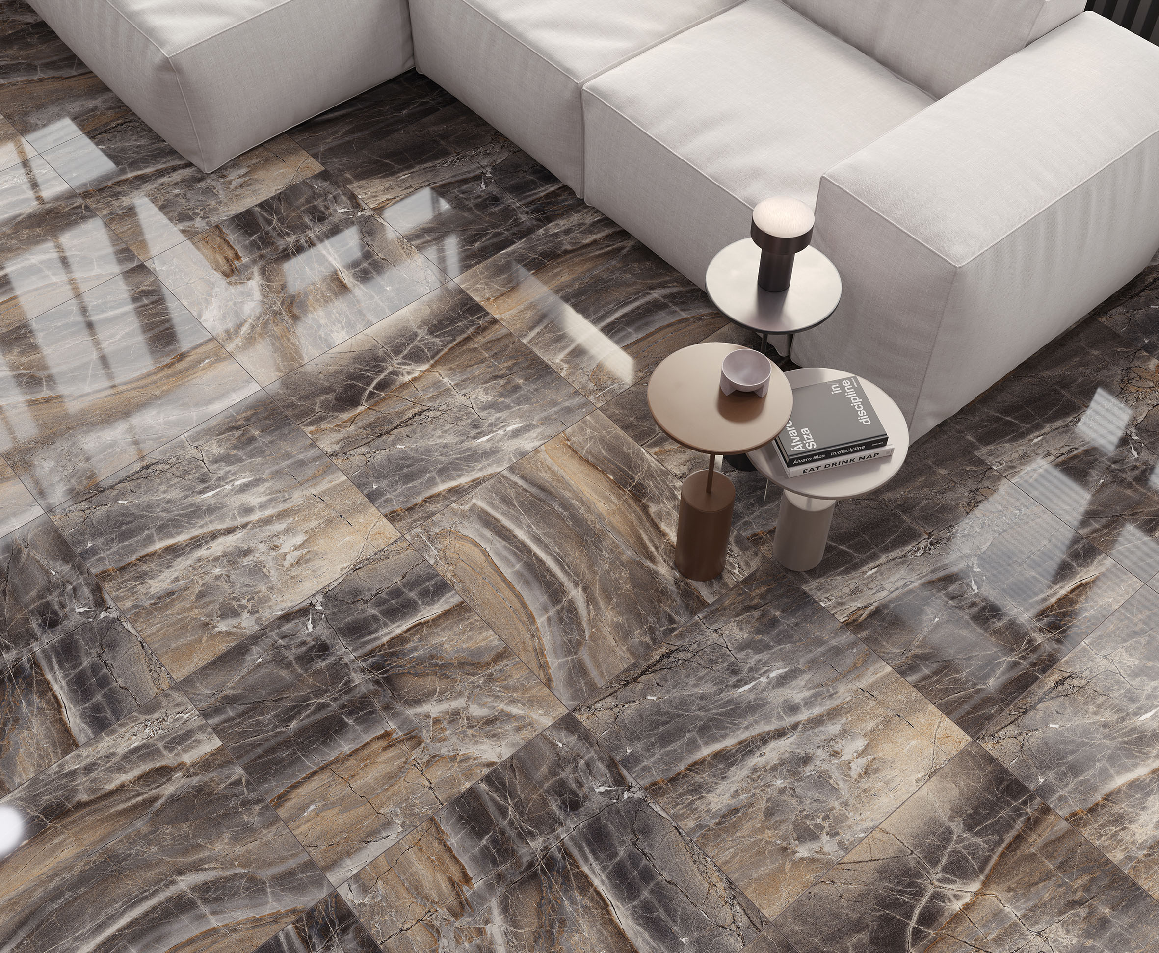 Electra brown керамогранит полированный 60x120