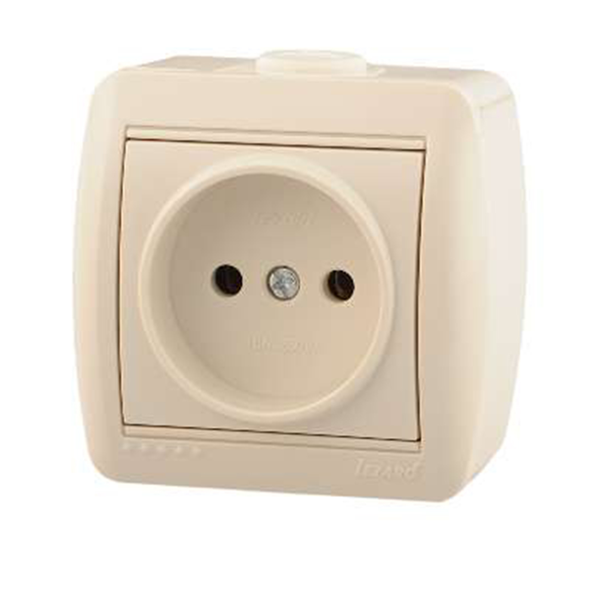 Розетка открыт. уст. "nata" 1 местн. (керамика) кремовый (1/10/120) "lezard" 710-0300-121