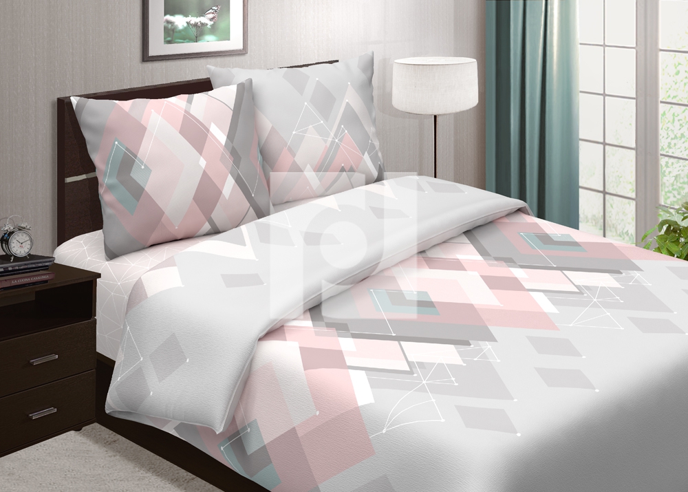 Постельное белье "сияние" евро (поплин 115 г/м) (1) амавес-текстиль