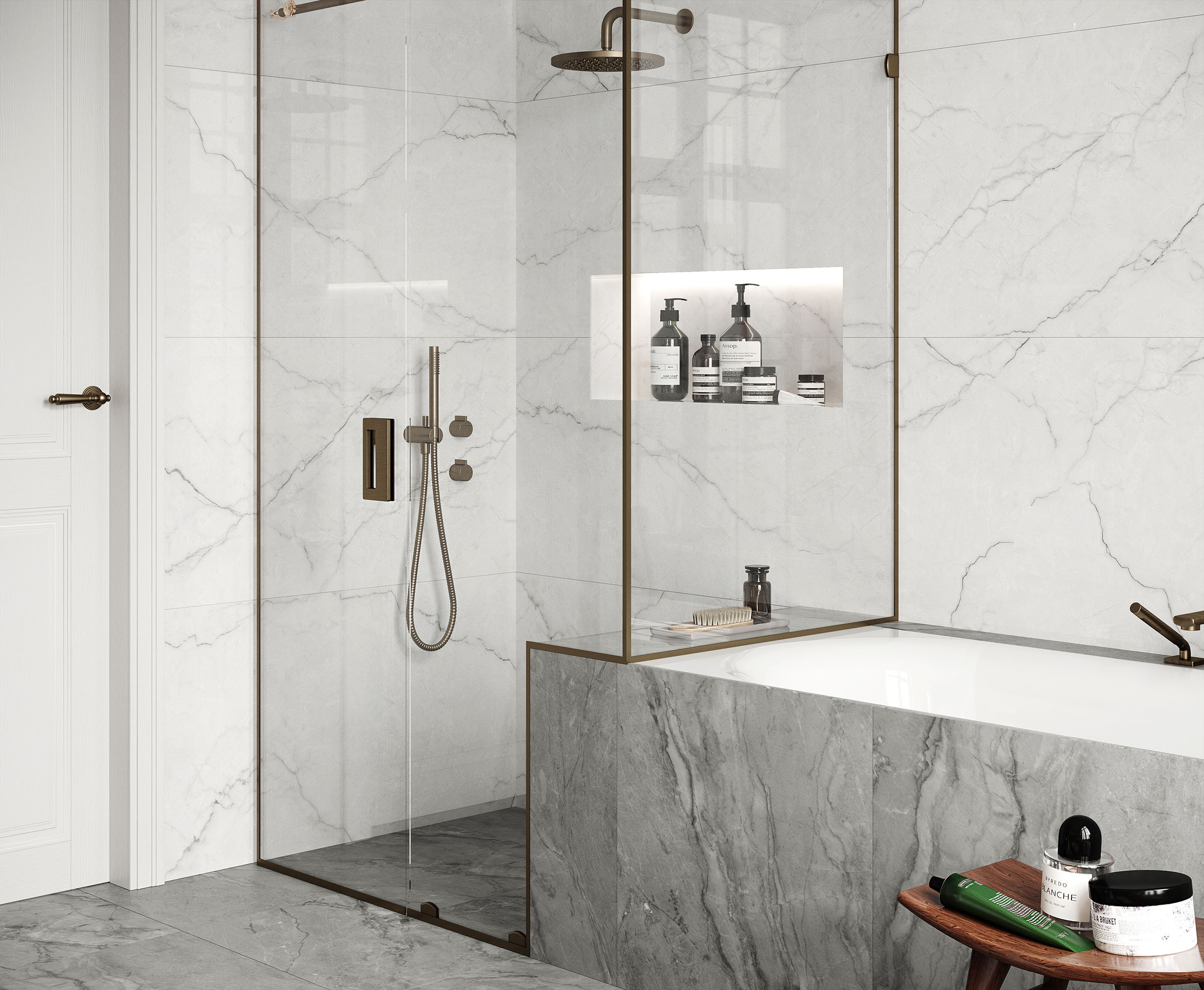 Torso bianco керамогранит полированный 60x120