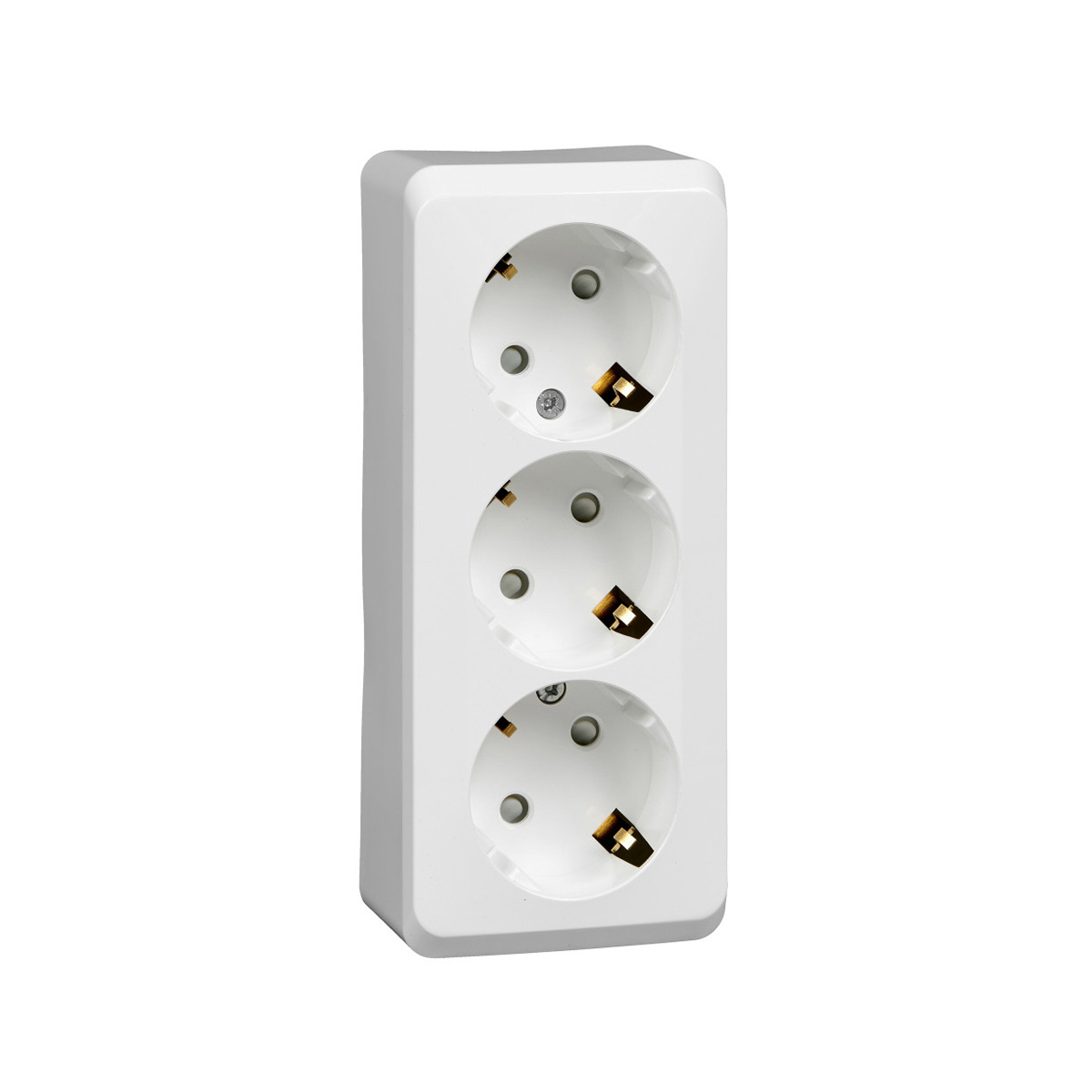 Розетка открыт. уст. "этюд" 3-х местн. с заземл, с шторками 16а, бeлый (1/9/72) "schneider"