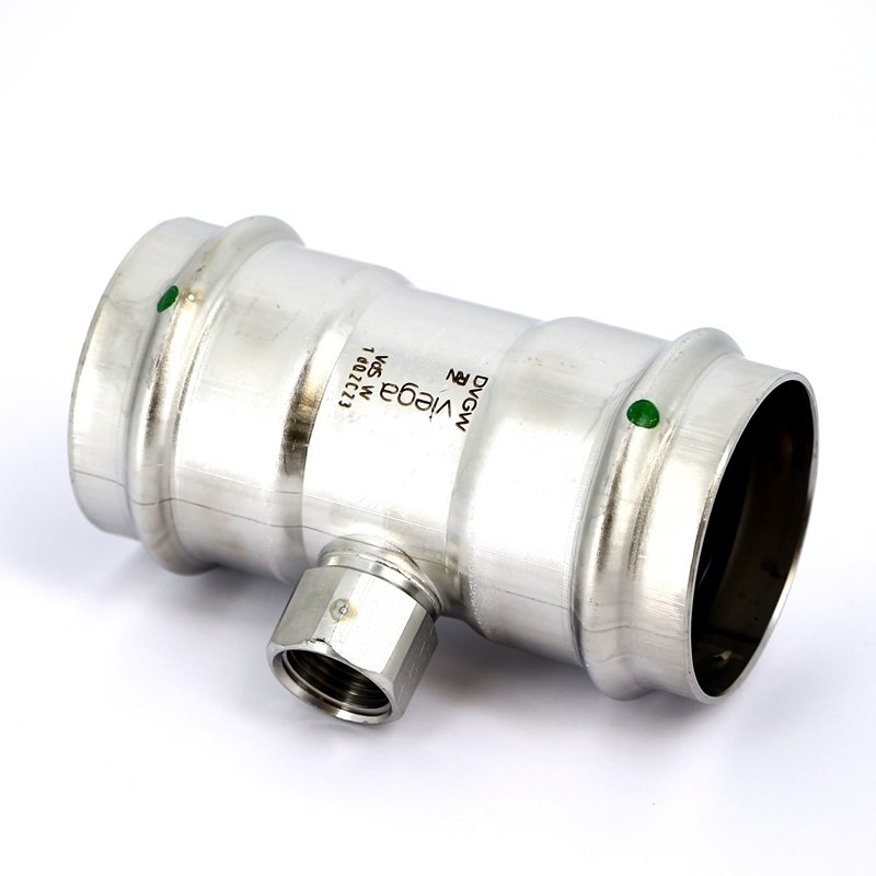 Тройник пресс-В 64х3/4"х64 нержавеющая сталь Sanpress Inox VIEGA