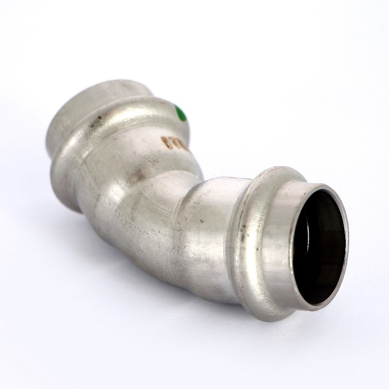 Угол 45° пресс 22 нержавеющая сталь Sanpress Inox VIEGA