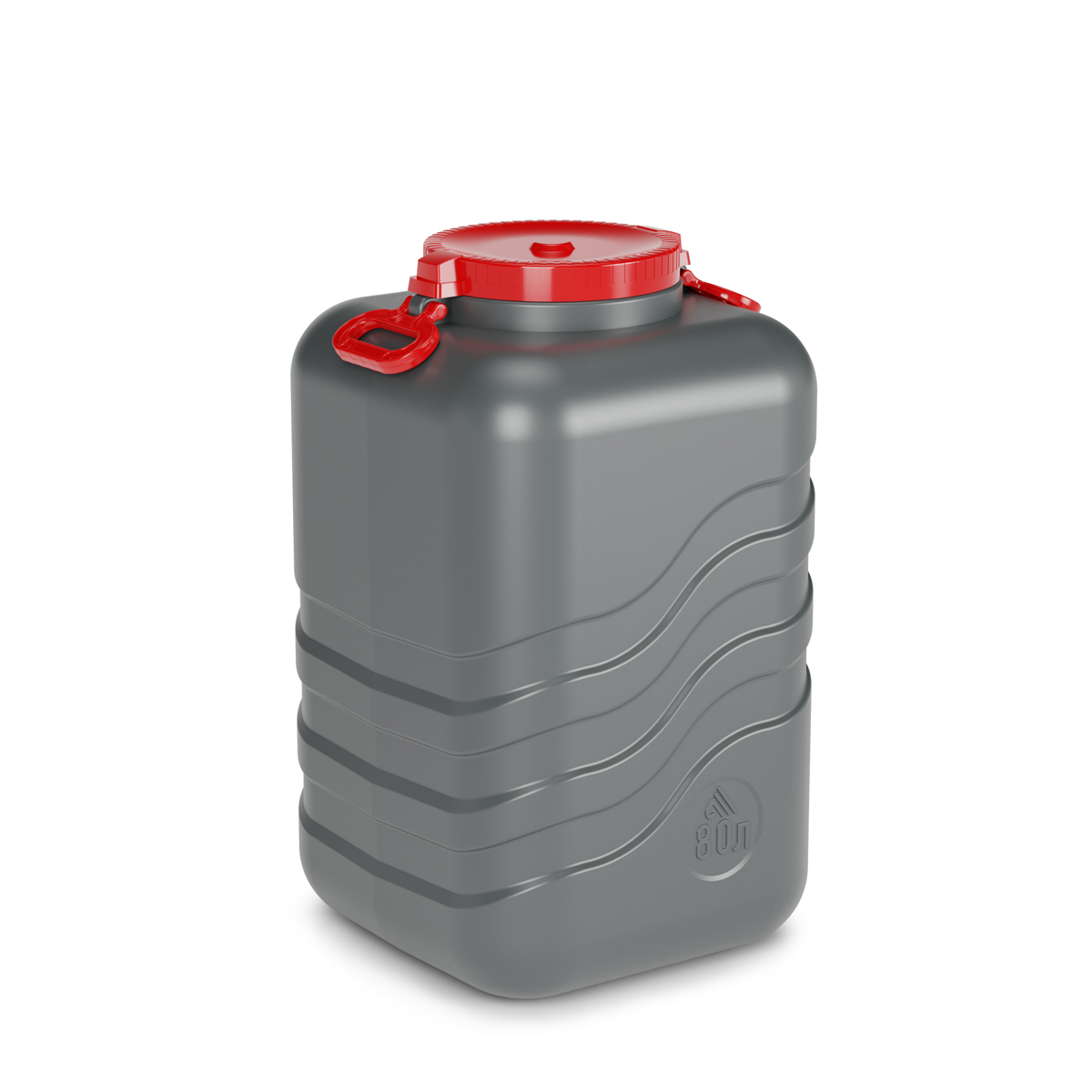 Канистра-бочка пласт. "волна-эконом" 80 л с крышкой и ручками (1/2) "альтернатива" м8332