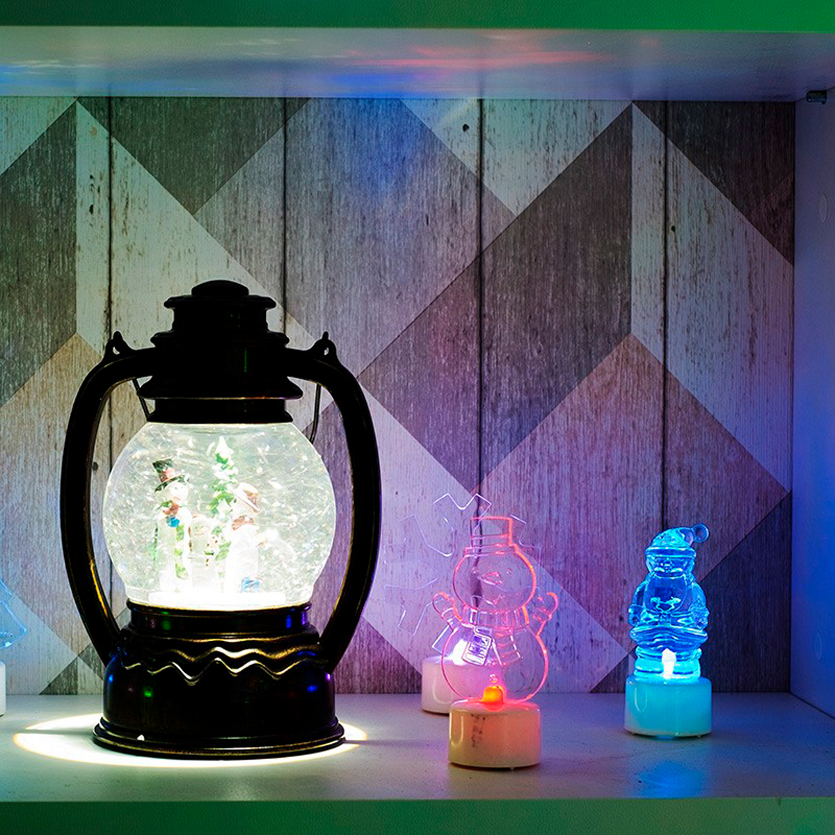 Фигурка светодиод. "снеговик в шляпе" на подставке, разноцв. (1/96) "neon-night" 501-043