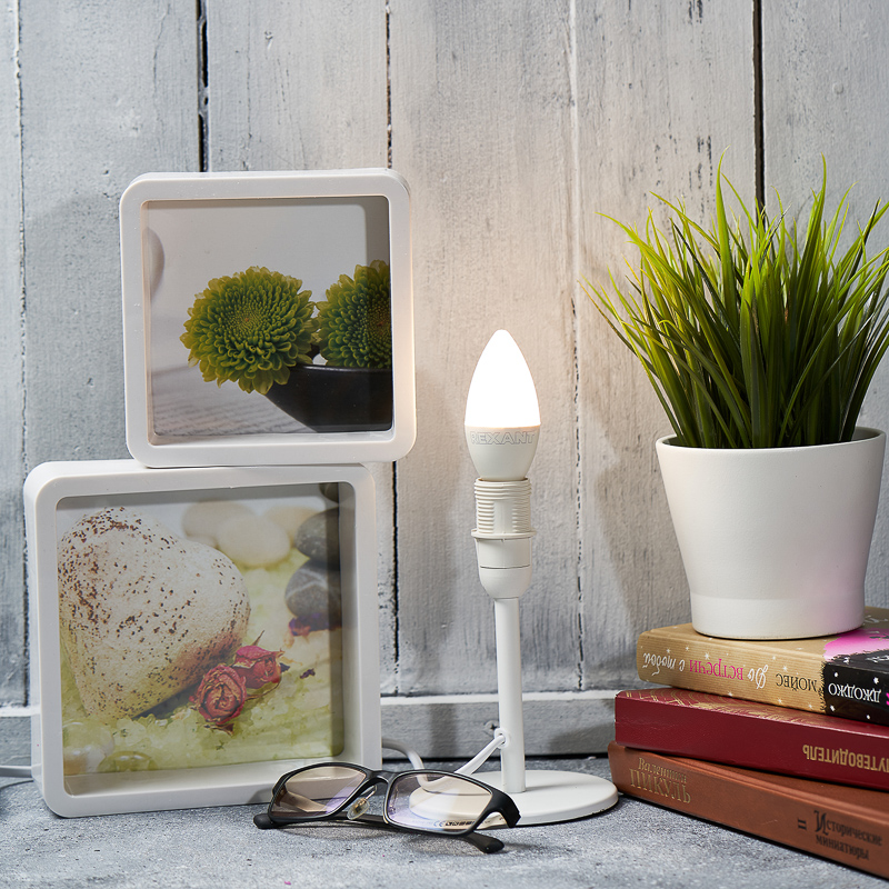 Лампа светодиодная "rexant" свеча (cn)  7,5w 2700 k 713 лм  e14, тепл. свет (10/100) 604-017