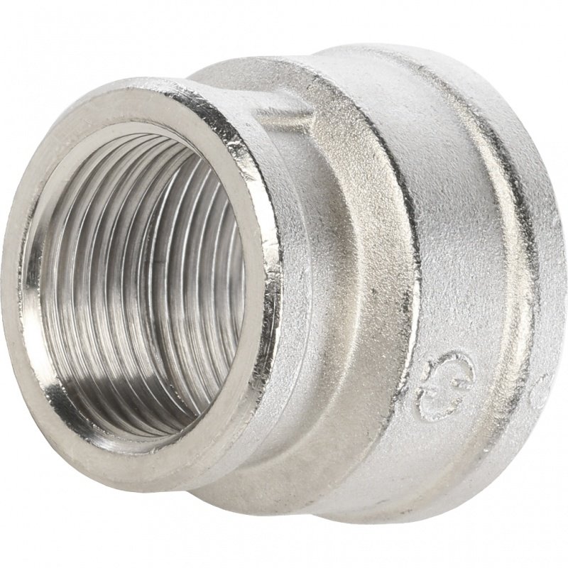 Муфта резьбовая переходная 1"1/4 x 1" ВР никель STOUT