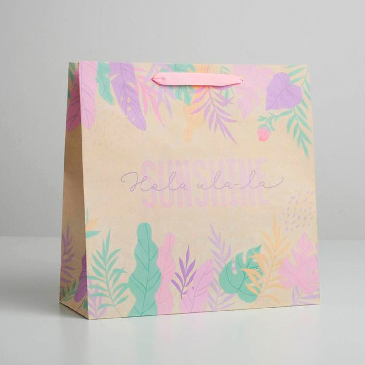 Пакет подарочный крафтовый sunshine" 30*30*12 см (1/3/210) "дарите счастье" 5289013