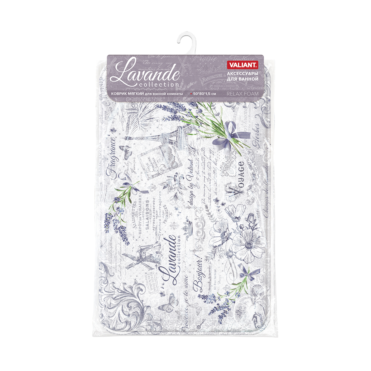 Коврик для ванной "lavande" 50*80 см (1/20) "valiant" lv-p-58