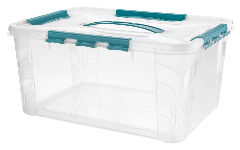 Ящик универс. "grand box" с замками и ручкой 390*290*180 мм 15,3 л (1/4) "бытпласт"