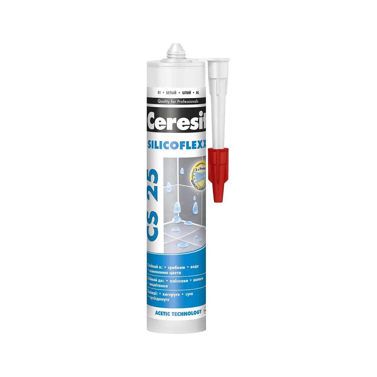 Герметик-затирка силикон. cs 25  №04  серебристо-серый  280 мл (1/12) "ceresit"